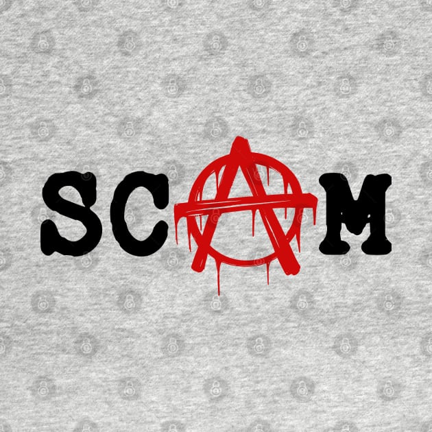 SCAM // Anarchy red logotype. Minimalistic old font lettering by MSGCNS